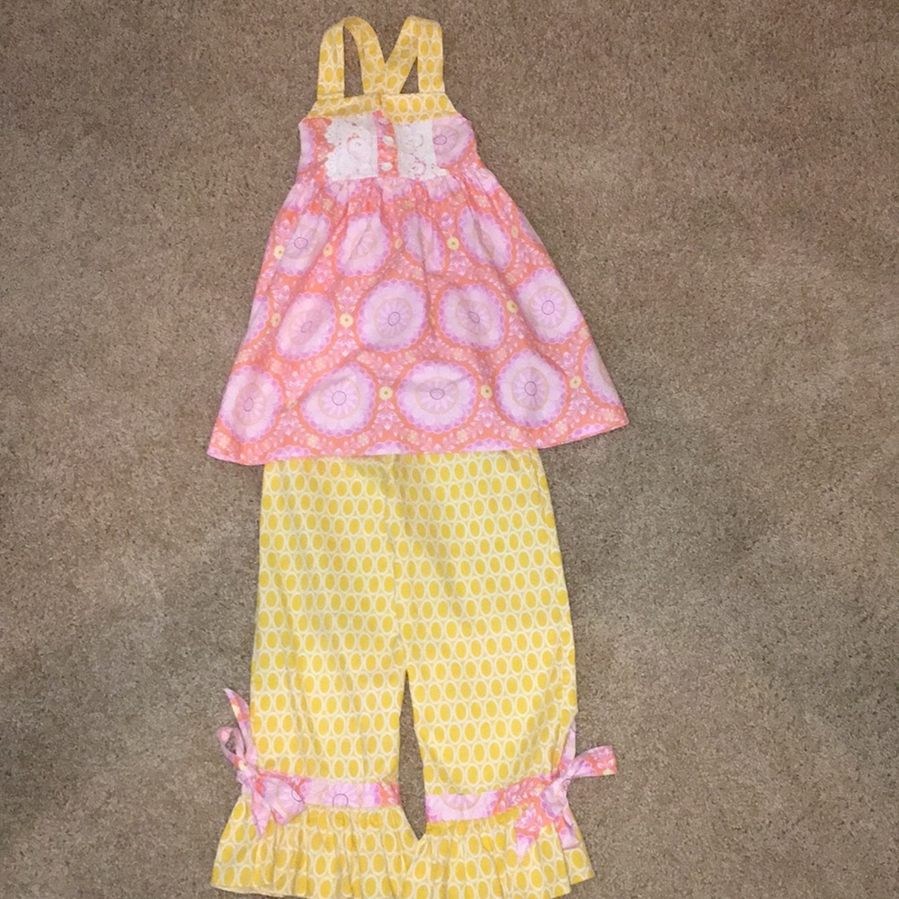 Girls 6x boutique 2-piece Peaches and Cream EUC!!